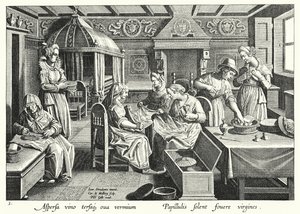 La gestione delle uova di bachi da seta da Jan van der Straet