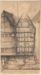 Due case bruciate nella Oude Nieuwstraat, 1682 da Jan van der Heyden
