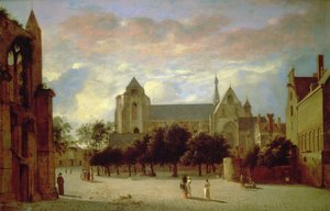 Veduta della Grote Kerk a Veere da sud