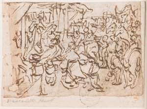 Pagina di un taccuino; Adorazione dei Magi; San Cristoforo e Bambino Gesù da Jan van der Straet, called Stradanus