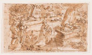 Il sacrificio di Giobbe, progetto preliminare per "Spiritus Timoris Domini" (Il dono del timore del Signore), tavola 7 nella serie di stampe "I sette doni dello Spirito Santo"