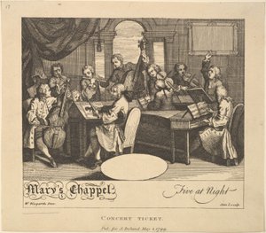Biglietto per concerto - Cappella di Maria, cinque di sera, 1 maggio 1799