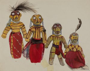 Gruppo di bambole indiane