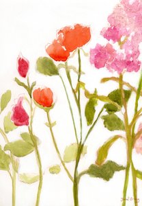 Floreale con rose arancioni e rosa, c. 2024