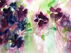 Fiori viola ad acquerello