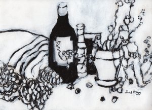 Natura morta con olio d