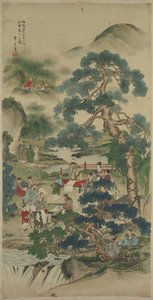 Saggi cinesi in un giardino da Japan, Meiji period