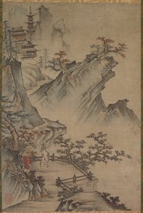 Letterato cinese che osserva una valle da Japan, Muromachi period