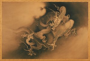 Due draghi tra le nuvole da Japanese Kanō Hōgai