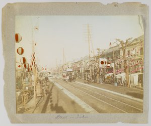 Una strada a Tokyo, Giappone (foto colorata a mano) da Japanese Photographer