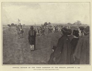 Revisione annuale della guarnigione di Tokio dal Mikado, 8 gennaio 1904 da Japanese Photographer