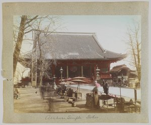 Tempio di Asakusa, Tokyo, Giappone (foto colorata a mano) da Japanese Photographer
