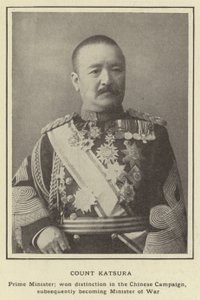 Conte Katsura, Primo Ministro; si è distinto nella Campagna Cinese, diventando successivamente Ministro della Guerra da Japanese Photographer