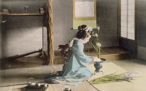Ragazza che sistema fiori, 1890