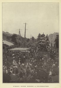 Scena di strada durante una celebrazione da Japanese Photographer
