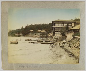 Villaggio di Chuzenji, Nikko, Giappone (foto b/n colorata a mano) da Japanese Photographer