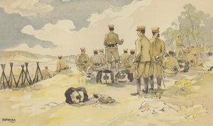 Un battaglione della Guardia Imperiale in sosta sulla strada per Liao-yang da Japanese School