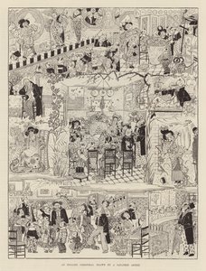 Un Natale inglese disegnato da un artista giapponese (incisione) da Japanese School