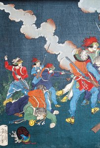 Scena di battaglia, sewamono (dramma domestico) da Japanese School