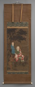Dipinto buddista di 3 figure, inizio XVIII secolo da Japanese School