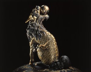 Dettaglio del finale di un bruciatore di incenso, a forma di Kylin, periodo Meiji, fine XIX secolo (dettaglio) da Japanese School