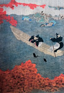 Pesca, Yukihide, scuola Tosa, pittura su seta, Giappone da Japanese School