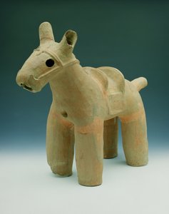 Cavallo Haniwa, trovato intorno a Funuli, provincia di Boshu, distretto di Osato, periodo Dolmen da Japanese School