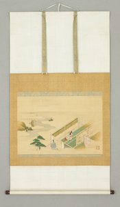 Casa nel paesaggio, inizio XVIII secolo (inchiostro e colore su carta) da Japanese School