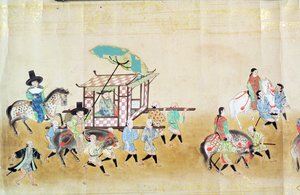 Parte della Sesta Ambasciata Coreana in Giappone al tempo della successione di Tokugawa Ietsuna nel 1651, possibilmente di Kano Masunobu (1625-94) 1655-57 da Japanese School