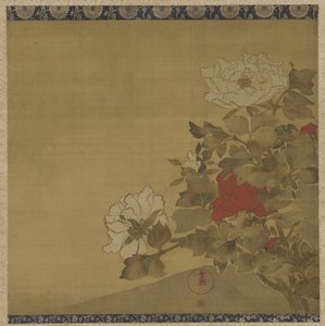 Peonie, periodo Edo da Japanese School