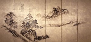 Recto: Paesaggio dopo Mi Fei, c.1810 da Japanese School