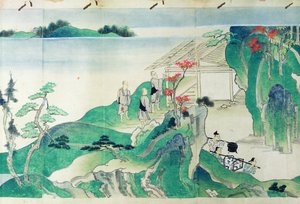 Servitori, dalla storia illustrata della vita del monaco Ippen (1239-89) da Japanese School