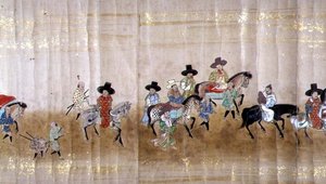 Sesta ambasciata coreana in Giappone nel Meireki 1 al tempo della successione di Tokugawa Ietsuna nel 1651, possibilmente di Kano Masunobu (dettaglio) da Japanese School