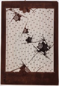 Stencil: Ibisco e passero da Japanese School