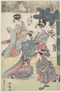 La prostituta Hana?gi della casa ?giya, c.1796-97 da Japanese School