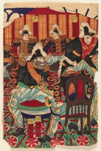 Tre fogli di un trittico, 1868-1912 da Japanese School