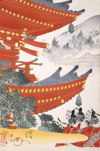 Guerrieri in partenza, da un album di xilografie del XIX secolo da Japanese School