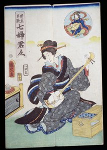 Donna che suona lo shamisen