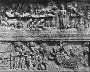 Rilievo del Bodhisattva che fa il bagno, Tempio di Borobudur