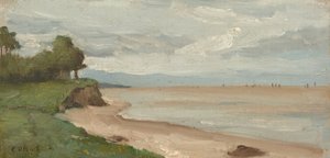 Spiaggia vicino a Etretat da Jean-Baptiste-Camille Corot