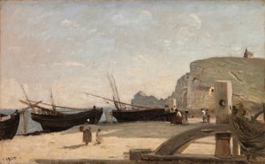 La spiaggia, Etretat da Jean-Baptiste-Camille Corot