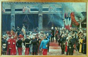 Funerailles de Louis Pasteur, 5 ottobre ... (dipinto su tela) da Jean Baptiste Edouard Detaille