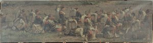 Scena Militare: i tamburi del 1° Reggimento dei Granatieri della Guardia (frammento del panorama di Rezonville)