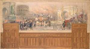 Ricevimento del Comune di Parigi, alla barriera de la Villette, delle truppe di ritorno dalla Polonia, dopo la campagna del 1806-1807 da Jean Baptiste Edouard Detaille