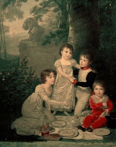 Quattro figli di Gioacchino Murat e Carolina Bonaparte (da sinistra, Letizia