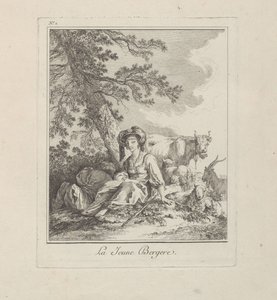 La giovane pastorella, tavola due da Divers Habillements des Peuples du Nord da Jean-Baptiste Le Prince