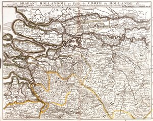 Mappa del Brabante Settentrionale e parte della Contea d