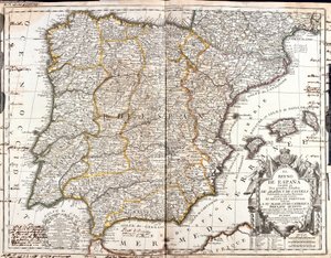 Mappa del Regno di Spagna da Jean Baptiste Nolin