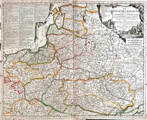Polonia (esclusi i voivodati: Lubusz, Pomerania occidentale, Bassa Slesia), Lituania, Lettonia, Estonia, Bielorussia, Ucraina (Oblast: Chernihiv, Kiev, Zhytomyr, Rivne, Volyn, Vinnytsia, Khmelnytsky, Ternopil, Lviv) da Jean Baptiste Nolin