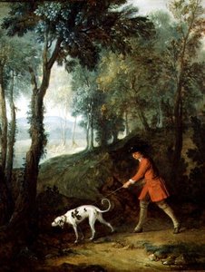 Il cacciatore con un segugio al guinzaglio, c.1727 da Jean Baptiste Oudry